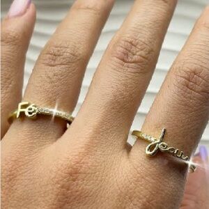 2️⃣ Rings x $15 .Adjustable ring in rhodium and yellow gold plating